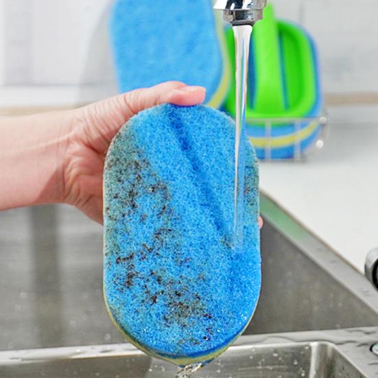 Cleaning Brush Sponge Plastic Hand-Made Design Kitchen Cleaning Scrubber Easy To Use Household Cleaning Tool