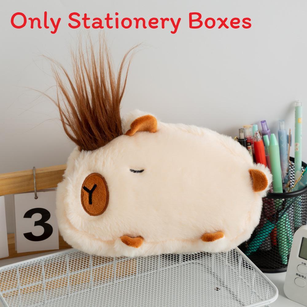 Plush Capybara Pencil Case With Large Capacity For Students Creative Storage Bag