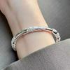 Bracelet Fleurie Pour Femme Argenté Délicat Et Léger Luxe Ouvert Réglable Bracelet Massif Bijoux Argentés
