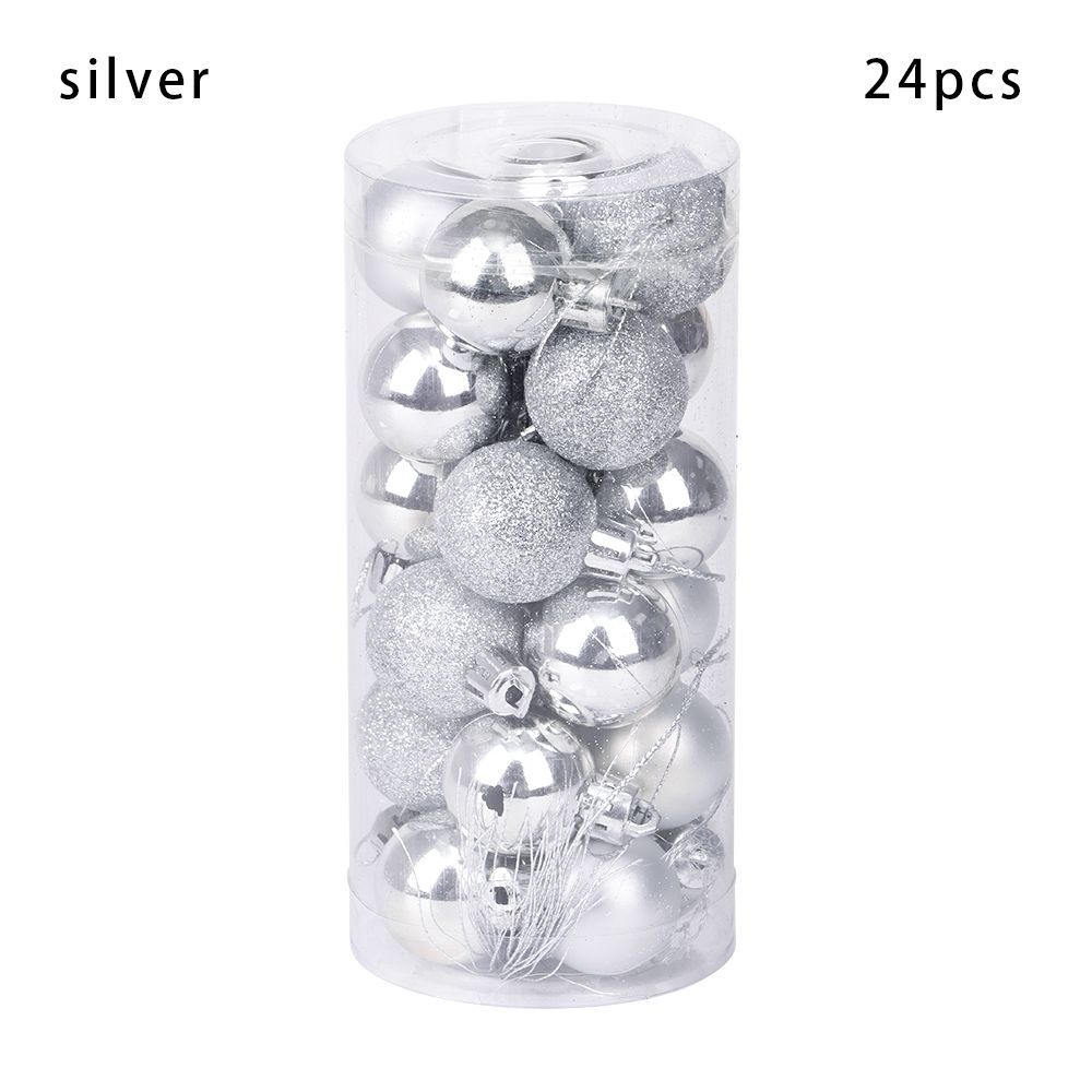 24pcs 3cm Plastic Home Decor Crafts Drop Pendant Xmas Hanging Ball Bauble Christmas Tree Decoration