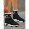 Stivaletti Calzino in Maglia Taglie Forti da Donna Nuova Piattaforma Zeppa Invisibile Leggeri Slip-on Autunno