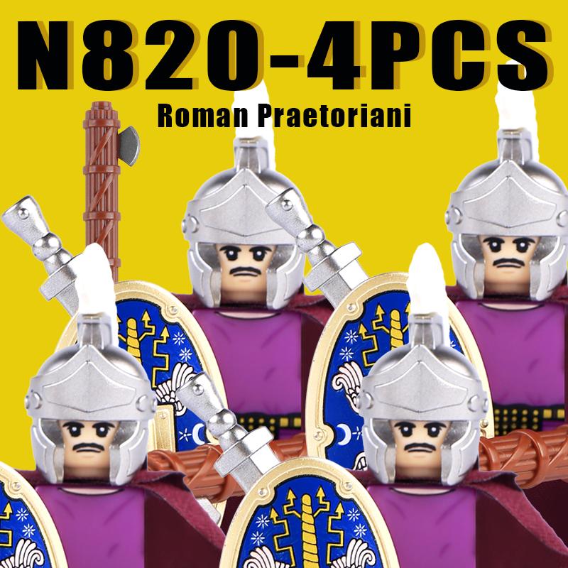 Medieval Military Rome Knights Building Blocks Castle Army Warrior Soldier Figures Crossbowman Shield Sword Legion Bricks Toys