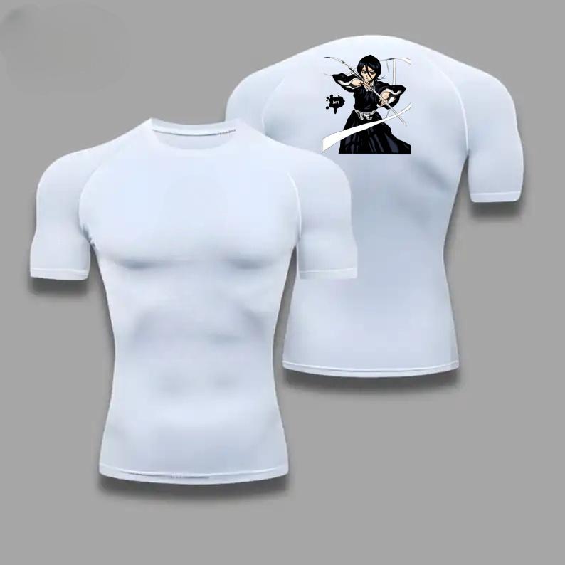 Bleach Clothing Fitness Compression Running T-Shirt Men Tops Bat Printing T Shirts Men Quick-Drying Gym Sportswear Jersey Tee