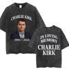 Justice for Charlie Kirk Freedom Washed T Shirts Fashion Men Women Vintage T Shirts Oversized 100% Cotton Casual Tees Streetwear