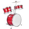 Kinder Schlagzeug 3-teiliges Junior Musik Schlagzeug mit 14 Zoll Bass Drum (rot)