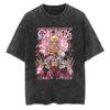 Anime Donquixote Doflamingo Men's and Women's T-shirts Cotton Washed Old Retro Y2k Harajuku Short Sleeves