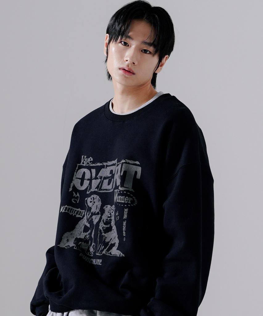 PUNCHLINE Overt Sweatshirt 5 Types Black Ismt6224