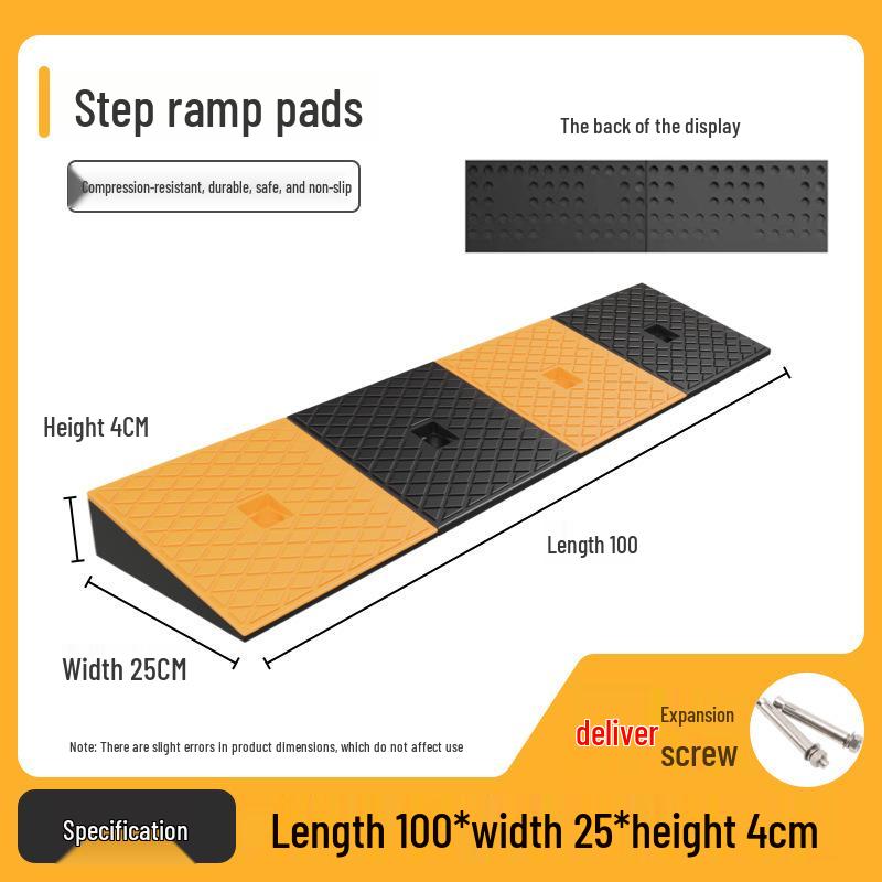 Tapis Rampe Anti-Glisse en Caoutchouc-Plastique pour Bordure de Ralentisseur de Vitesse pour Voitures