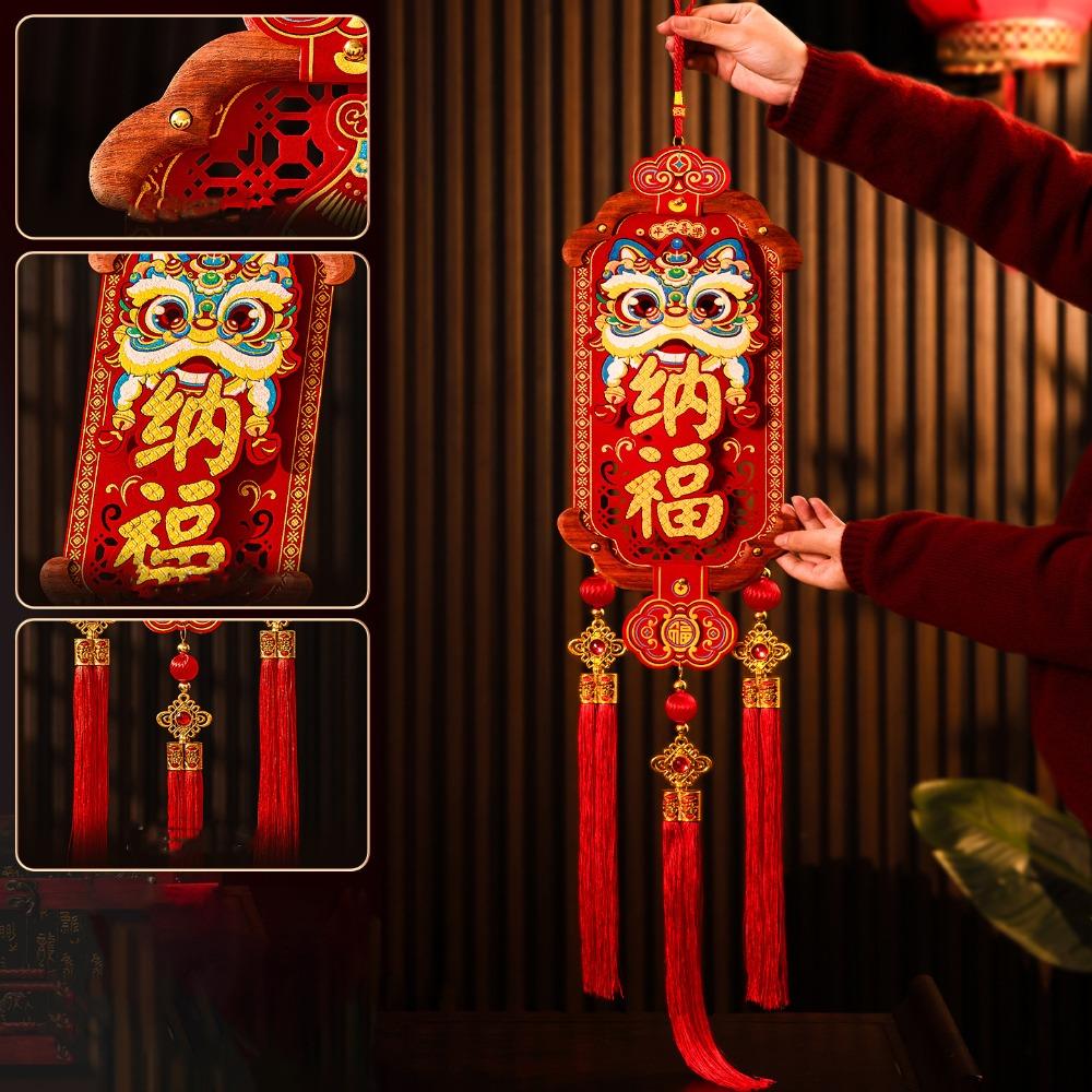 Chinese Style 2026 New Years Decoration Red Traditional Spring Festival Door Decoration Good Luck Blessing