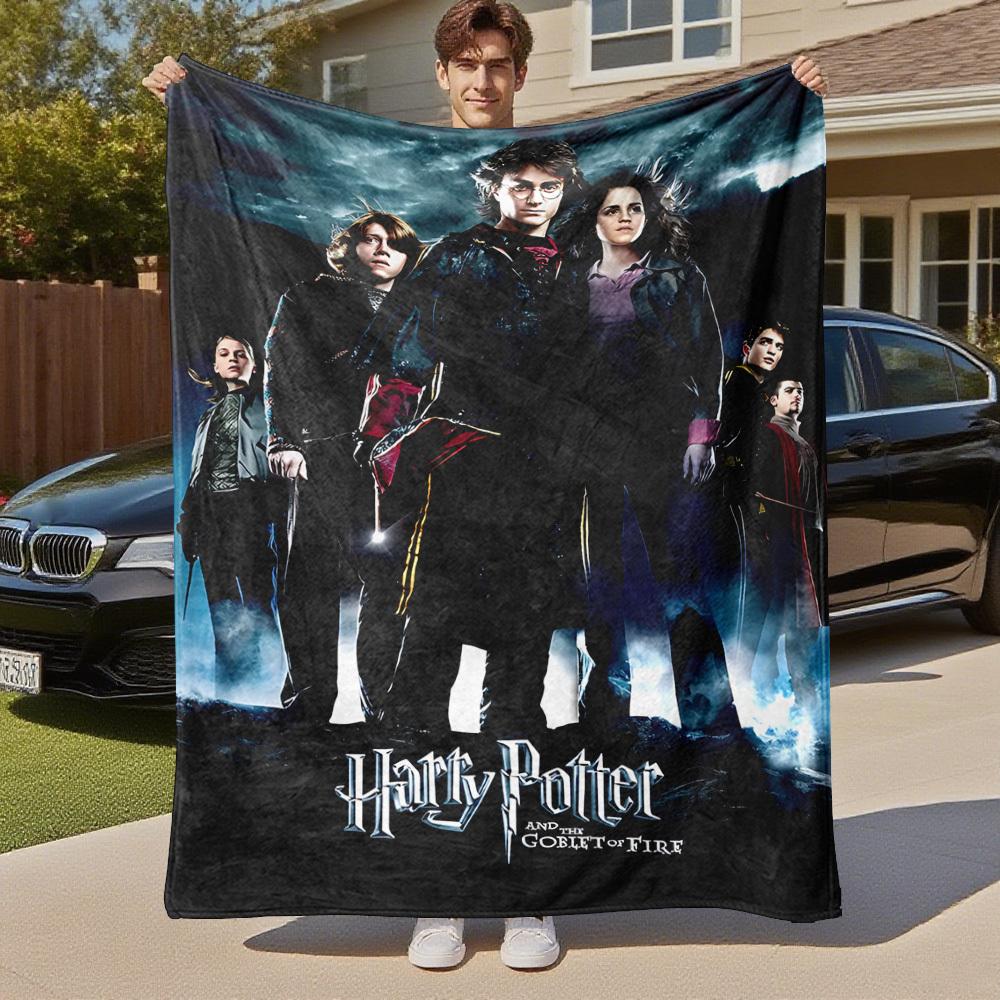 1pc Harry Potter Goblet Fire Outdoor Flannel Throw Blanket All Season Soft Warmth,Home Decor 1031223