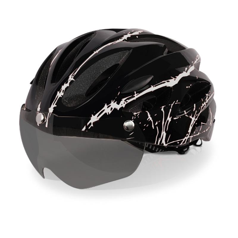 Cycling bicycle helmet with goggles, stylish and simple integrated forming bicycle cycling helmet