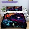 3pcs Celestial Dance in Vibrant Swirls and Stars Bedding Set - 1 Soft Quilt Cover + 2 Pillowcases, Machine Washable - Suitable for All Seaso