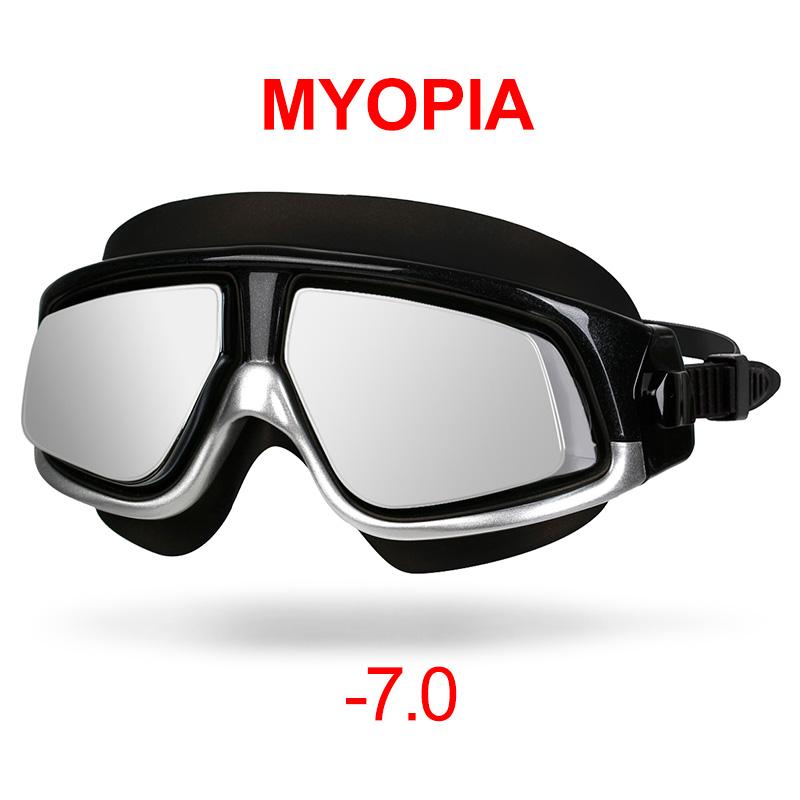 Copozz Nearsighted Swimming Goggles Waterproof Anti Fog UV Eyewear Silicon Mirrored Large Frame Unisex Sport Myopia Swim Mask Li Practical Use
