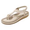 Basic Elastic Band Casual Solid Ethnic Back Strap Sewing Flat With Flip Fiops Women Shoes