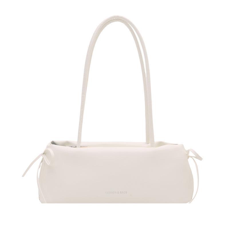Textured retro women's new bow casual temperament fashionable spring portable baguette shoulder armpit bag