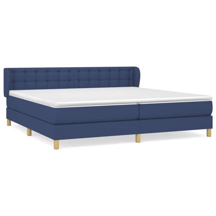 Maison Exclusive - Sommier à lattes de lit avec matelas Bleu 200x200 cm Tissu