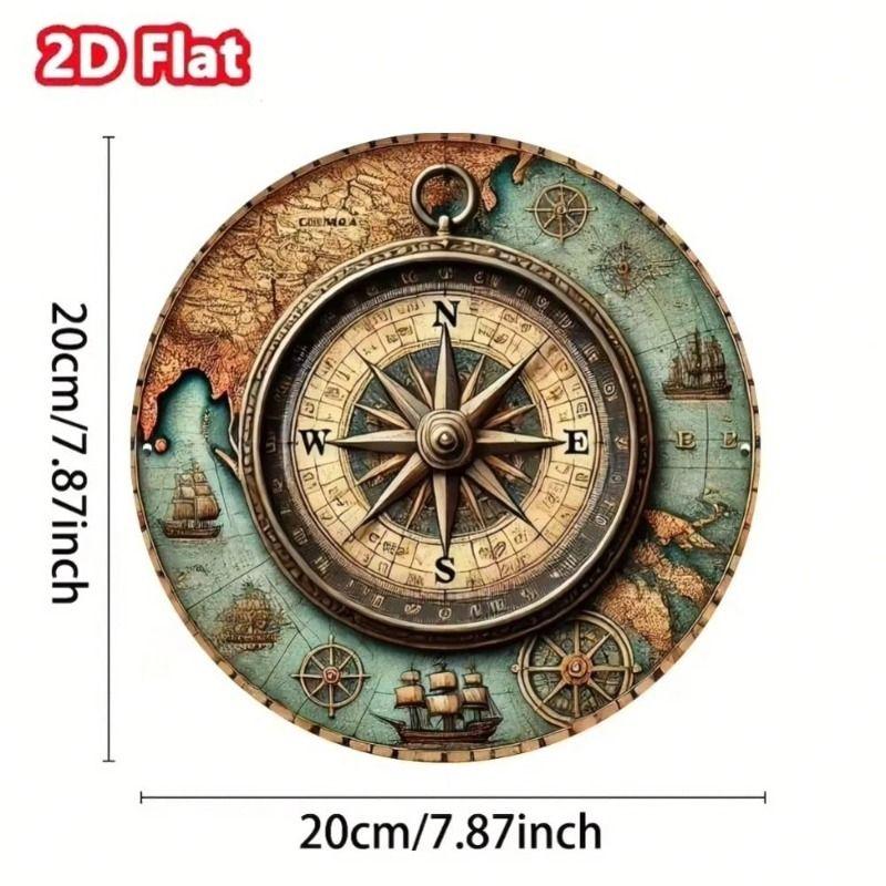 1 pc Round Metal Wall Art Decor for Office Living Room Patio (20x20 cm)