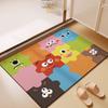Cartoon Puzzle Badezimmer Saugfähige Fußmatte Badezimmer Türbereich Schnelltrocknend Rutschfest Fußmatte Haushalt Verschleißfest Kieselgur Fußmatte