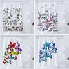 Beautiful Butterflies Shower Curtains Watercolor Boho Floral Waterproof Morden Bathroom Bathtub Curtain Room Decor With Hooks