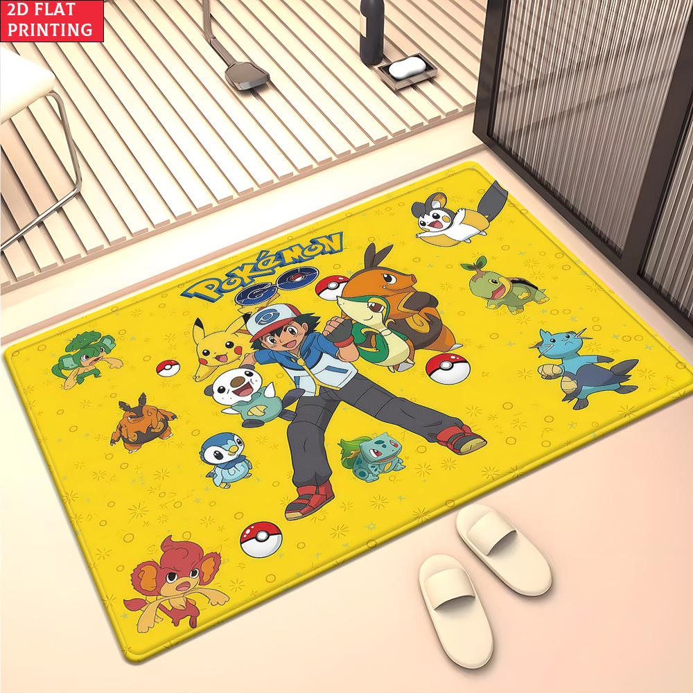 Cute Anime Cartoon Creatures Area Rug Non Slip Soft Floor Mat For Kids Room Gamer Room Living Room Decor Washable Carpet