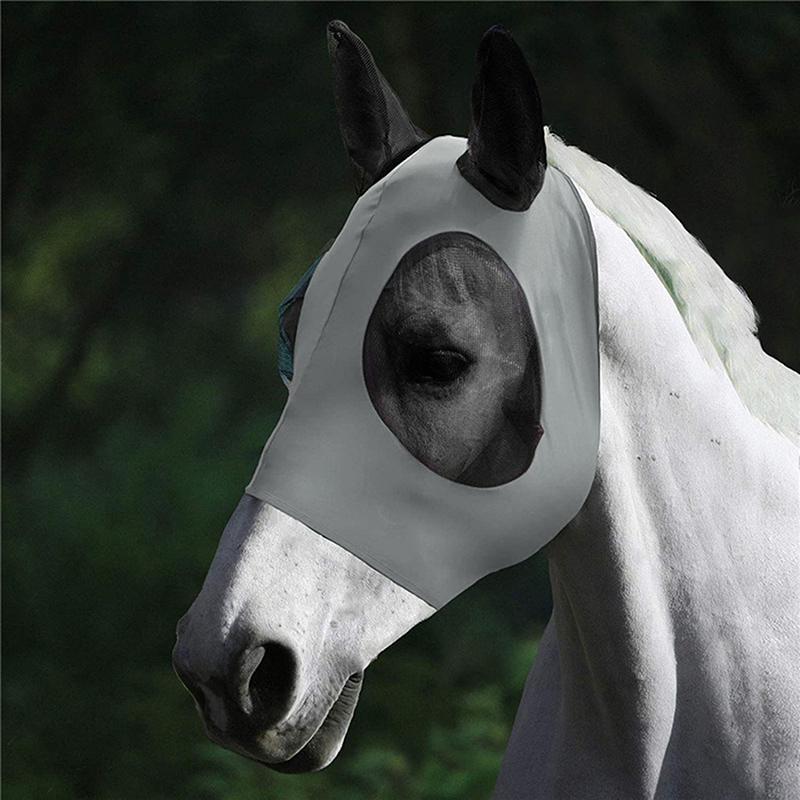 1Pcs Horse Mask Mosquito Fly Breathable Stretch Resistant Elastic Equestrian Supplies Riding Equipment