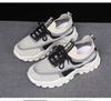 Women's  Patchwork Knit Chunky Sneakers Breathable Lace-up Platform Casual Shoes