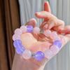 12mm Grote Korrelige Poeder Kristal Paars Kwarts Steen Ontwerp Gevoel Armband Armband
