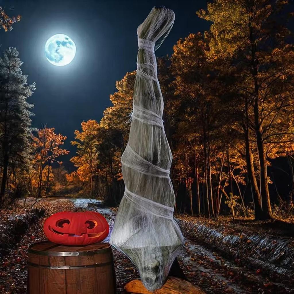 1,8m umgedrehte Mumie Halloween-Gartendekoration für Spukhäuser und Escape Rooms