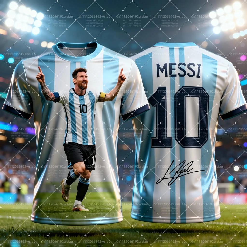 2026 Messi AI Piłka Nożna Nadruk Koszulka Unisex Mężczyźni Kobiety Fan Pamiątkowe Góry Supergwiazda Graficzny Modny Sportowy Krótki Rękaw Koszulki