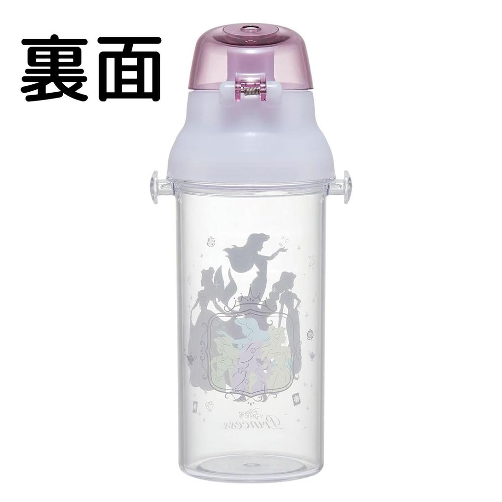 Skater Clear Water Clear Made In Disney Princess PSB5TR68612 Kids' Bottle, 480ml, Plastic, Bottle, Japan, Silhouette, Girls',