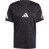 Trumparankovis T-shirt su logotipu, apvalia iškirpte, vyriški viršutiniai drabužiai, juodas JC7920