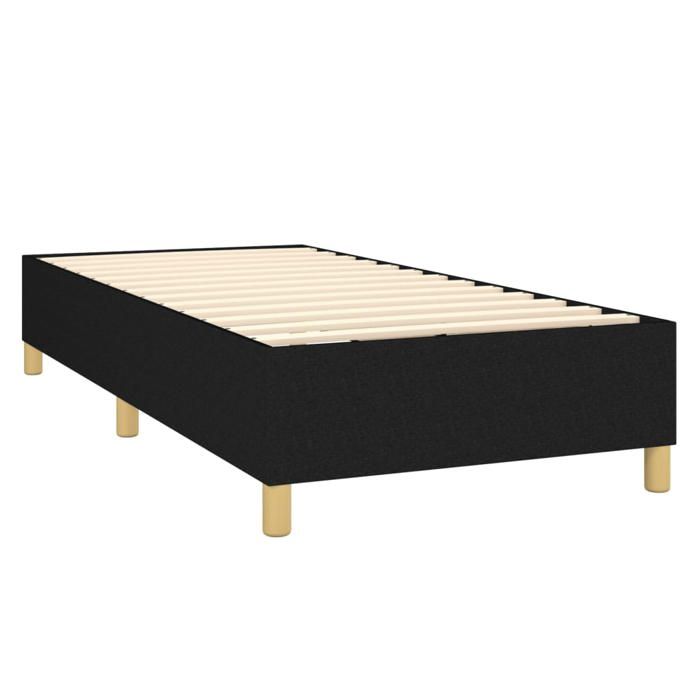 Exclusive House - Black Bed Slat Base and Mattress 80x200 Cm Fabric