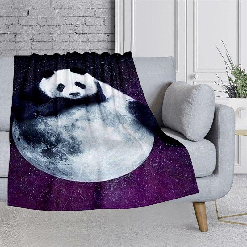 Beste Coole Fantasie Panda Gedruckt Moderne Decke Flanell Weiche Plüsch Sofa Bett Werfen Cartoon Decken für Betten Geschenke Dropshipping