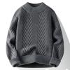Solid Color Autumn and Winter Men's Thickened Loose Sweater Fashion Sweater Knitted Sweater Foreign Style Versatile Trend Top