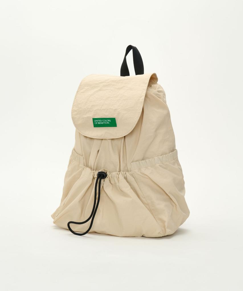 Benetton Shirred Laptop Backpack - [Cream Beige]