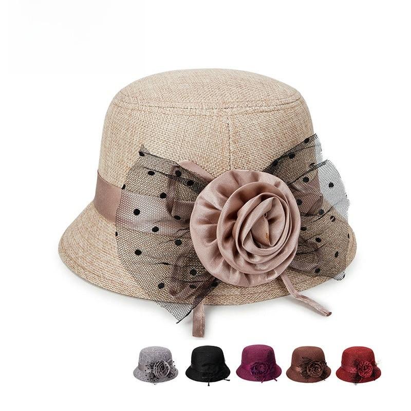 Summer Ladies Linen Sun Hat With Wide Brim For Sun Protection And Casual Style