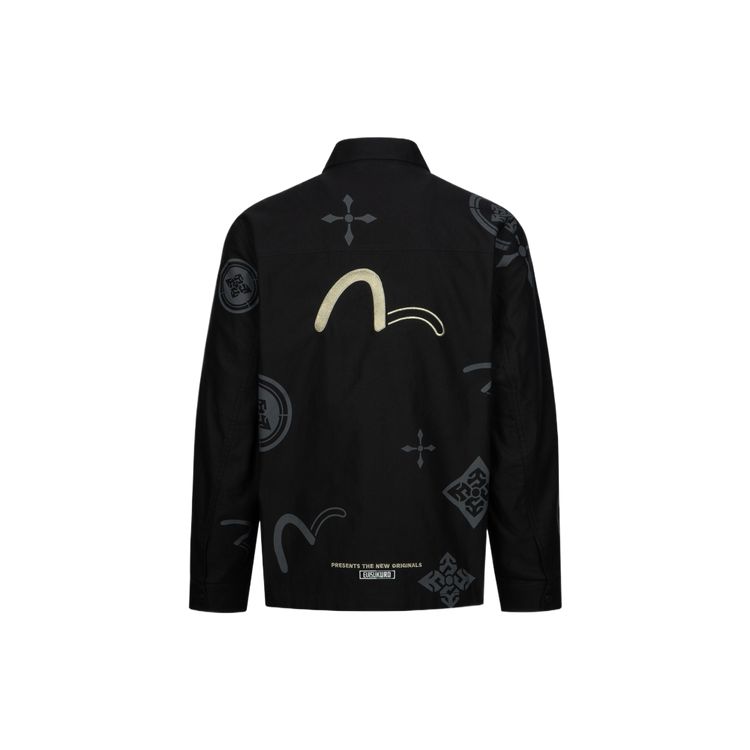 Evisu Kuro SS24 All Over Print Seagull Embroidery Casual Jacket Men Jackets Black 2ESGNM4JK5104RXCT