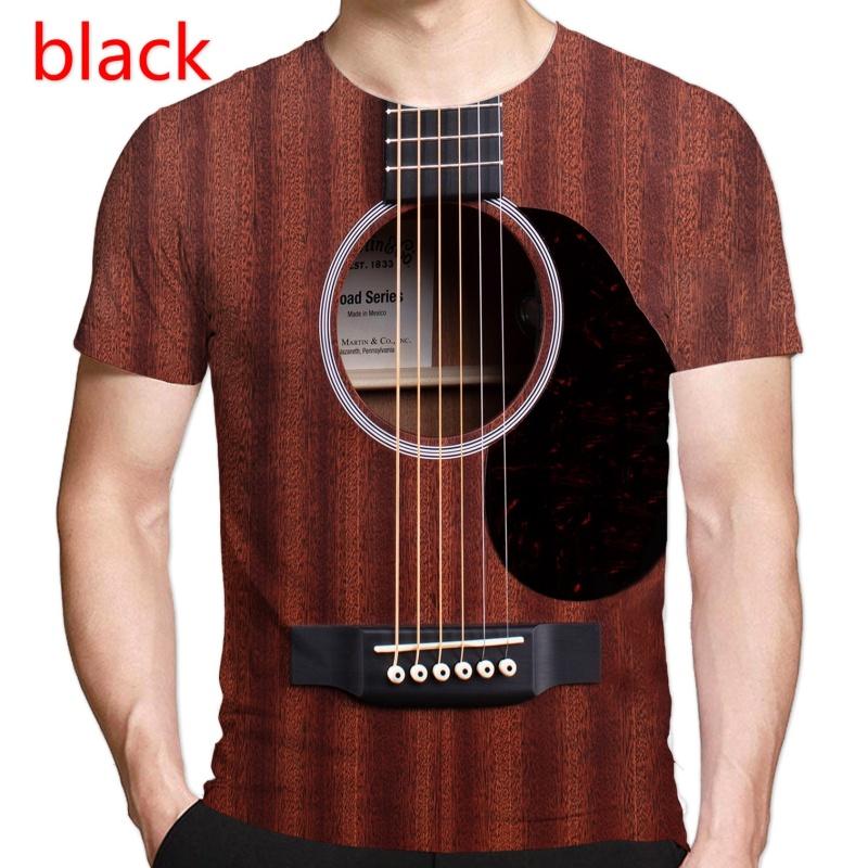 Summer Funny Guitar 3D Print T-shirt  Causal Hip Hop Music T Shirt Men Women Short Sleeves Tees