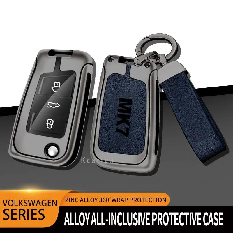 Auto TPU Zinklegierung Schlüsselhülle Tasche Für VW Volkswagen GOLF 7 MK7 Autoschlüsselanhänger Metallschlüsselhülle für Auto Innendekoration Zubehör