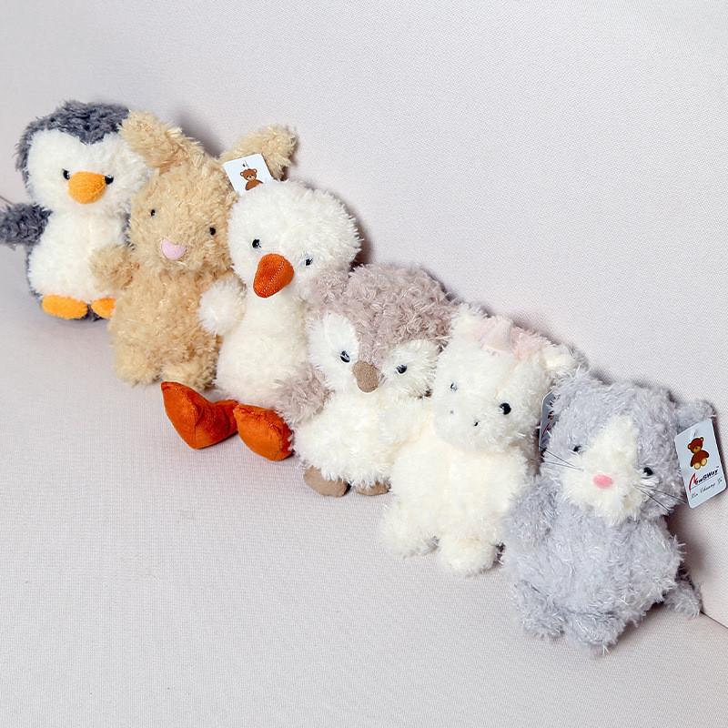 Süße lockige Einhorn Affe Eule Pinguin Schwein Bär Tierpuppe für Geburtstagsgeschenk Mädchen und Kinder