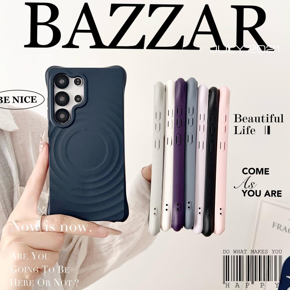 Water Ripple Liquid Silicone Magnetic Case For Samsung Galaxy S23 S24 FE S25 Ultra Plus Wireless Charging Soft Shockproof Cover