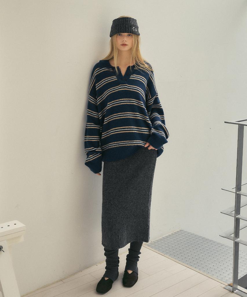 Cita Comfort Wool Long Knit Dress_Ctop712(Charcoal)