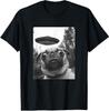 Funny Pug Selfie with UFO T-Shirt Mens Womens Tees Top