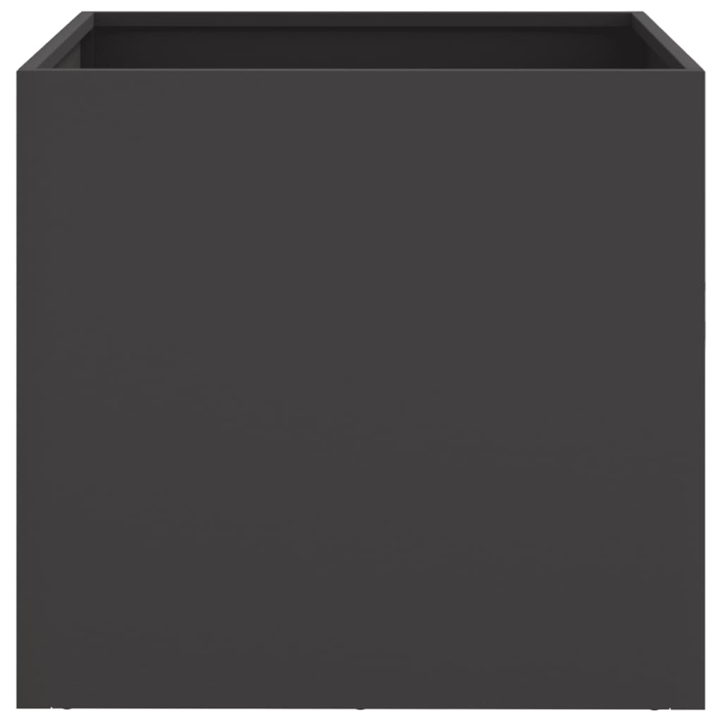 Planters 2 Pcs Black 42 X 40 X 39 Cm Steel