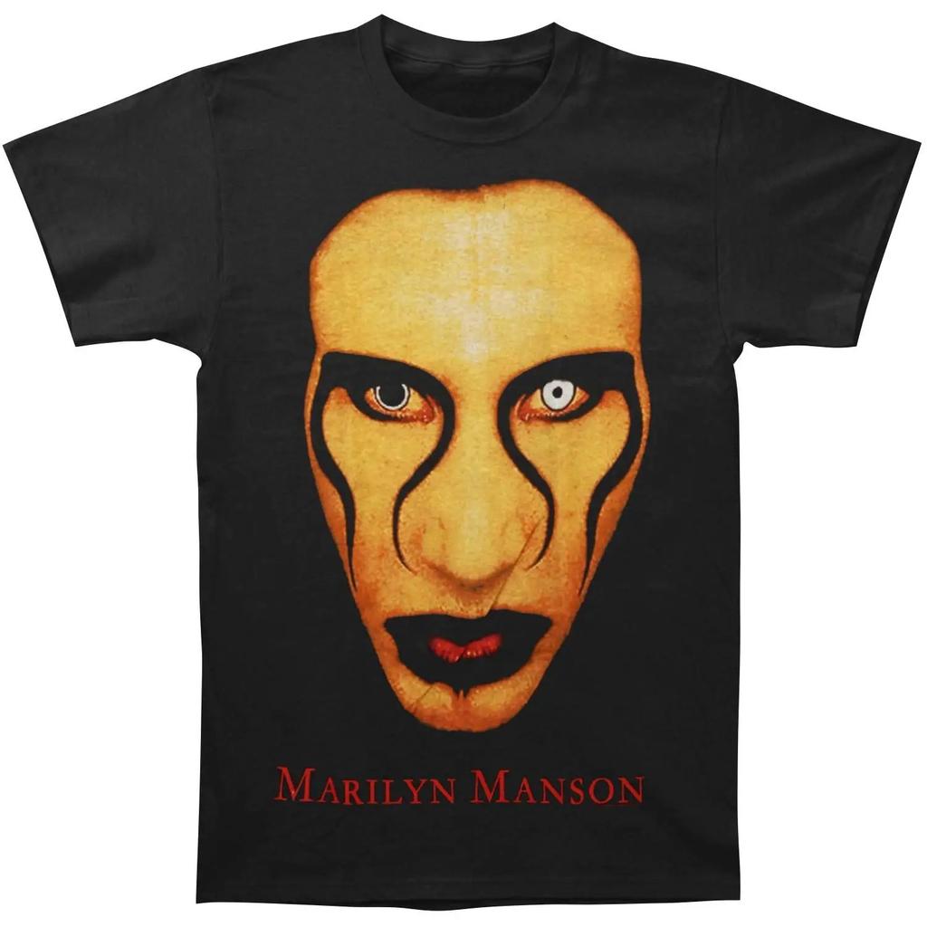 Marilyn Manson Kapela Psychic Horns grafika 2026 Tričko Bavlna Unisex Pánske Dámske Tričko Y2k Oversized Vintage Tričko Darčeky pre Fanúšikov