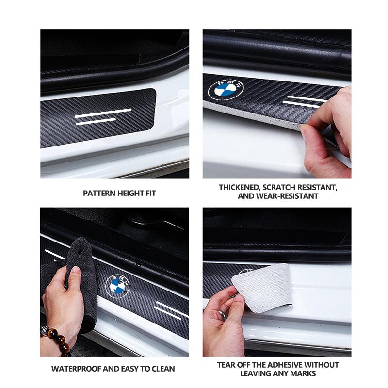 Car Door Sill Anti Collision Protect Strip Carbon Fiber Sticker For BMW M Performance Alpina M3 M5 M6 X1 X3 X4 X5 G20 SDO5