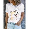 Damen Sommer Kurzarm Bedruckte T-Shirts, Modisch und Lässig, Maschinenwaschbar Bequeme Passform 2D Flachdruck, 2D Flach