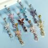 Butterfly Zircon Navel Ring Stainless Steel Belly Button Ring Body Piercing Jewelry Women