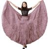 Damen Maxirock Elastischer Hoher Bund Super Großes Pendeldesign Langer Rock Plissee Tanzrock Partykleidung