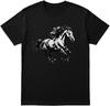 Black Running Horse Graphic T-Shirt for Men & Women Unisex Cotton Tee S-XXL, Bold Wild Stallion Art, Animal Lover Shirt